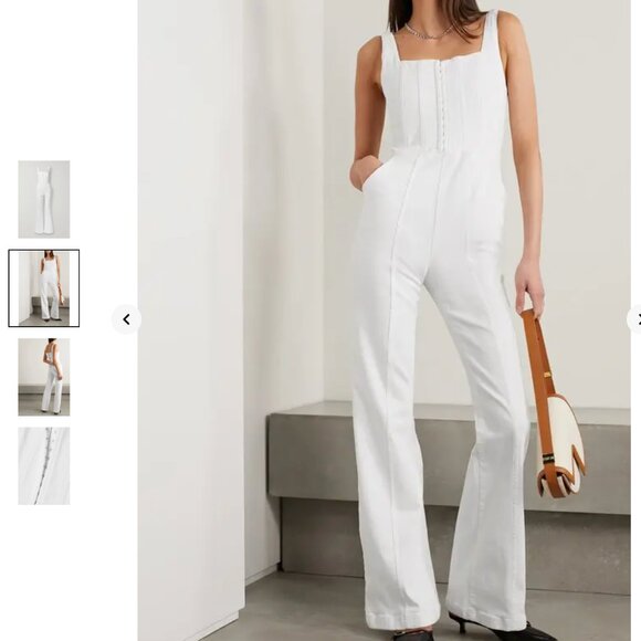 Alice + Olivia  chels stretch-denim jumpsuit USA small 26 - Picture 5 of 11
